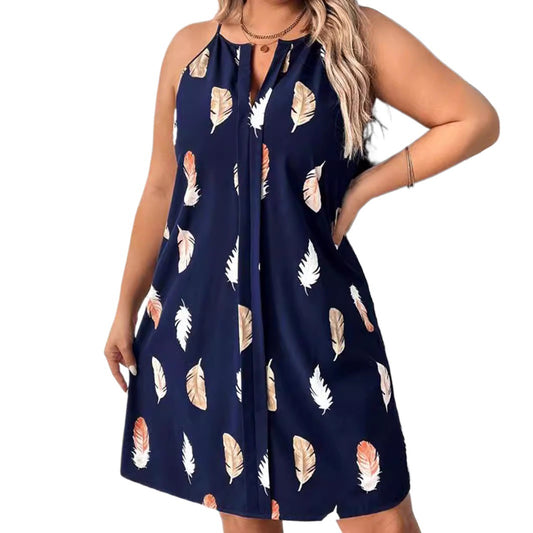 Modern Women’s Strap V-Neck Loose Comfortable Dress