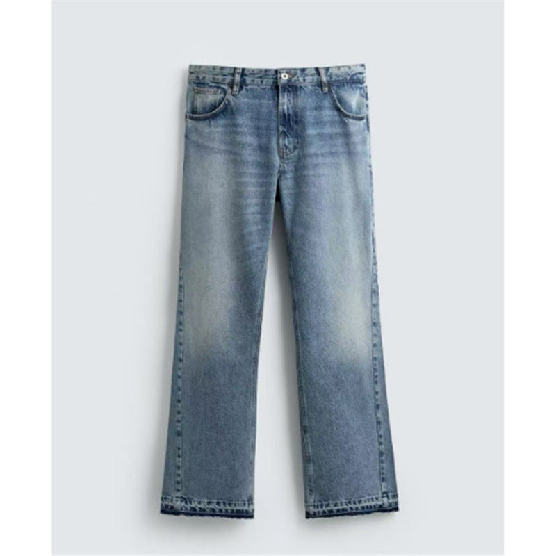Slim-fit Washed Denim Jeans With Pocket Detailing