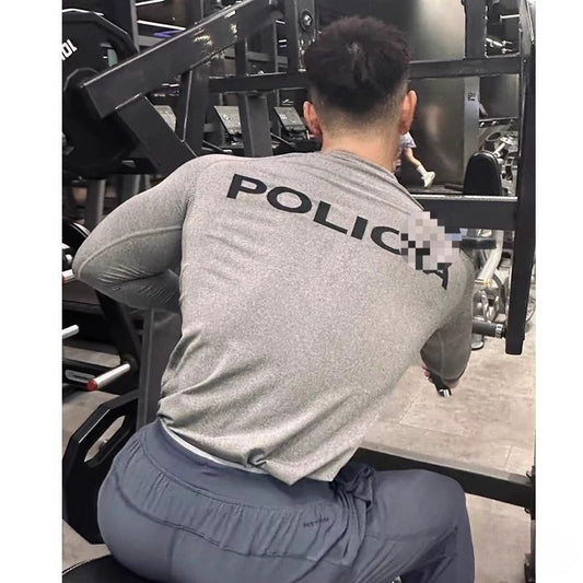 SpringAutumn Outdoor Cycling & Running Training Top Mens Fitness Tight-Fit Stretch Base Layer With Zipper And Long Sleeves