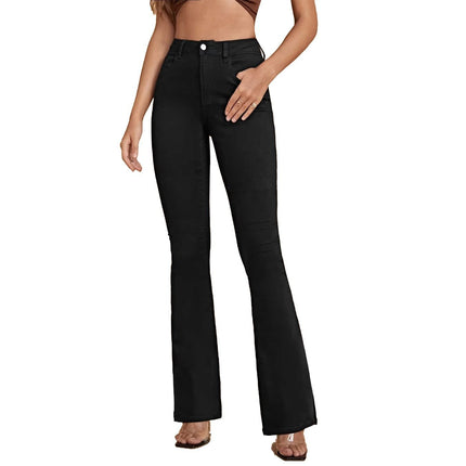 High Elastic Highwaisted Black And White Flared Pants That Slim The Figure