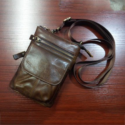 Men's Leather Pocket Multifunctional Small Bag Outdoor Sports One-shoulder