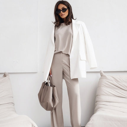 2026 NEW Women  2 Piece Casual Set Short Sleeve T-Shirt Vest Loose Wide Leg Pants Seasonal Comfort