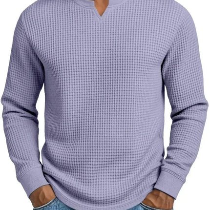 Men's Slim-fit Casual Long-sleeve V-neck Top