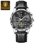 Black Leather Silver