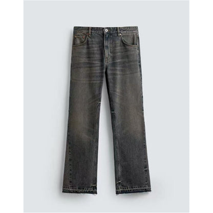 Slim-fit Washed Denim Jeans With Pocket Detailing