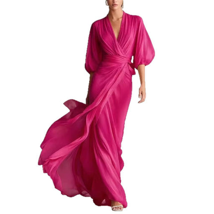 Slim-Fit Long Dress for Women in European and American Style