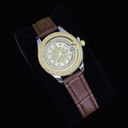 White Brown Strap Watch