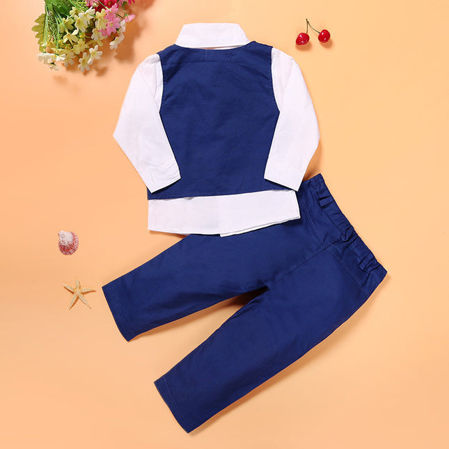 Boys Casual Suit Set with Vest – Gentleman Style Outfit