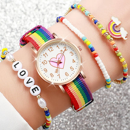Rainbow Strap Luminous Watch For Women