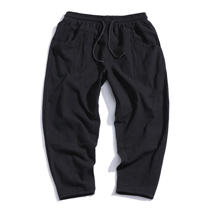 Loose Cotton Linen Cropped Harem Pants Casual