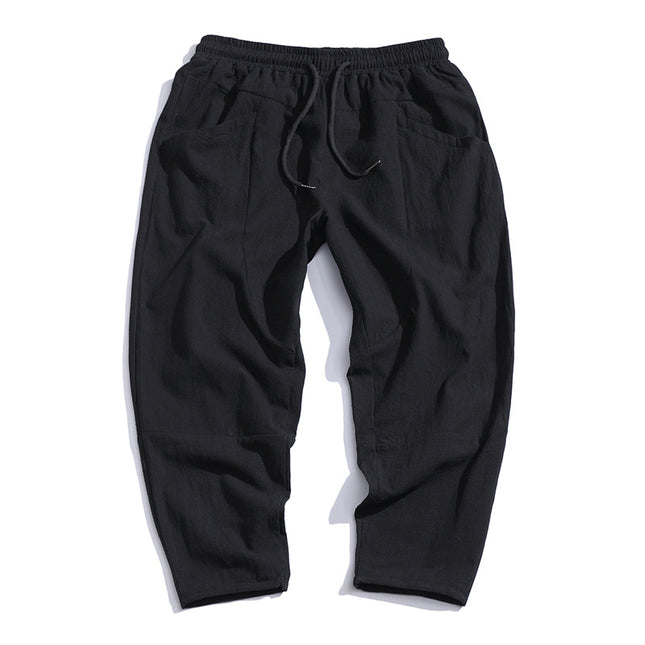 Loose Cotton Linen Cropped Harem Pants Casual