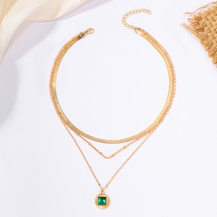 Vintage Emerald Pendant Necklace For Women