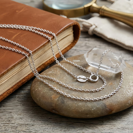 925 Sterling Silver Italian Sterling  Rolo Chain Necklace - Classic Design & Durable Craftsmanship