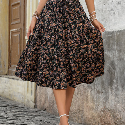 Women's Commuter Elegant Chic Floral Dress With A Full Skirt