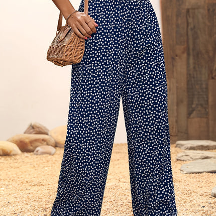 Printed Loose-Fitting SpringSummer Casual Stretch Waist Elastic Pants