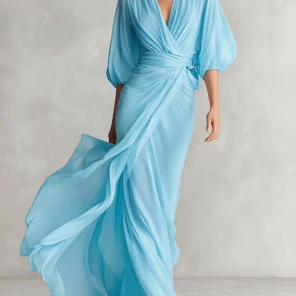 Slim-Fit Long Dress for Women in European and American Style
