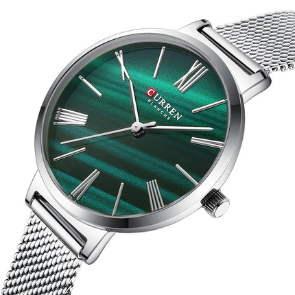 Roman Numeral Ultra-thin Mesh Strap Womens Watch
