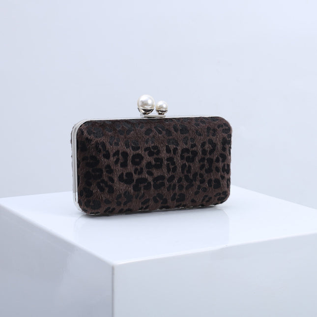 Classic Cross-Border EuropeanAmerican Leopard-Print Fashionable Shoulder Clutch Bag