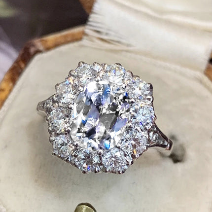 Luxury Womens Copper Ring With White Gold Plating