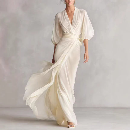 Slim-Fit Long Dress for Women in European and American Style