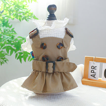 Stylish Khaki Trench Coat for Pets and Couples