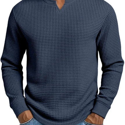 Men's Slim-fit Casual Long-sleeve V-neck Top
