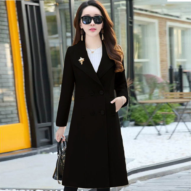 Wool Coat Loose Fit Slimming Design And Extra-thick For Added Warmth