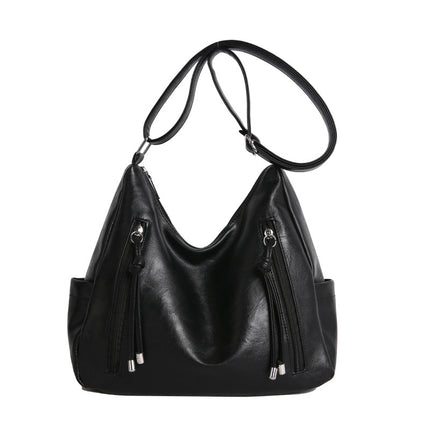 New Simple And Stylish Large-Capacity Leather Oil-Soft Casual Shoulder Bag