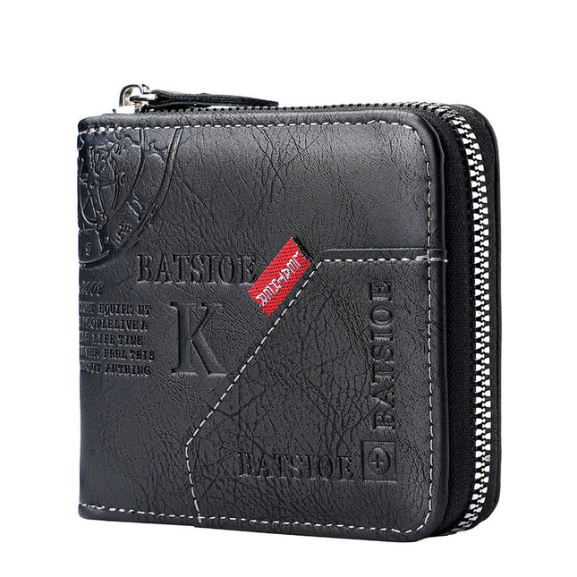 European And American Mens Vintage Bi-Fold Wallet