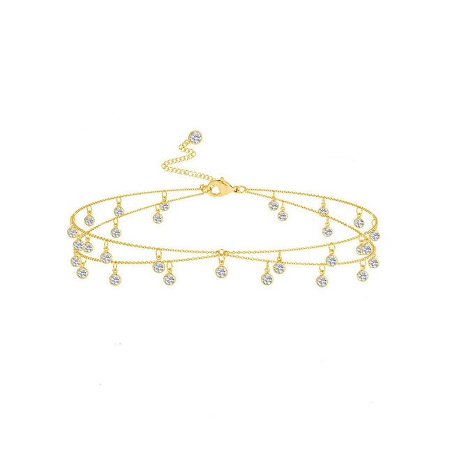 Sexy Minimalist Double-Layer Rhinestone Waist Chain