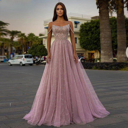 Dazzling Sequin Mesh Wedding Dress Gown