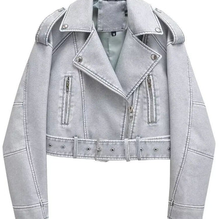 Bestselling Street-style Retro Turn-down Collar Loose Washed Jacket