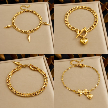 Cross-border Stainless Steel Bracelet Women's European And American Style Heart Bracelet