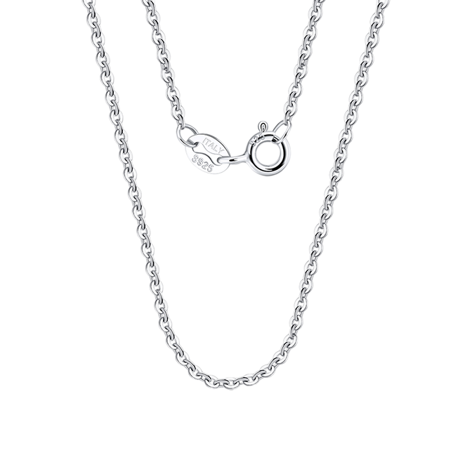 925 Sterling Silver Italian Sterling  Rolo Chain Necklace - Classic Design & Durable Craftsmanship