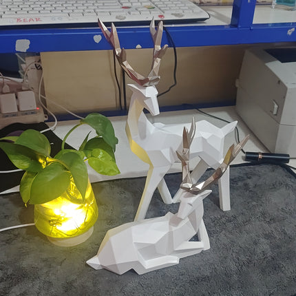 Deers Sculpture Resin Deer Statue Decoration Home Decor Statues Deer Figurines Modern Decoration Deers Table Ornament
