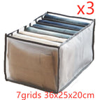 3pcs Grey / 7grids 36x25x20cm