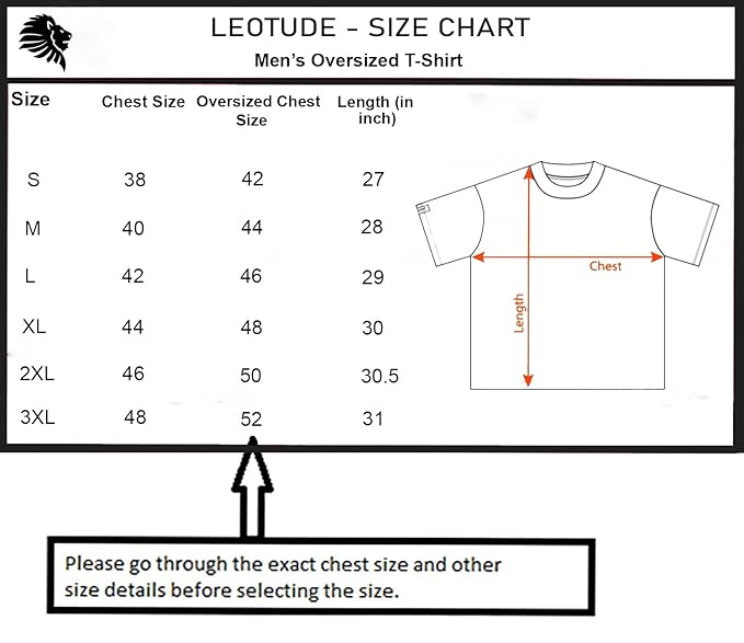 LEOTUDE Men Oversized Cottonblend Half Sleeve Printed Regular Fit T-Shirts