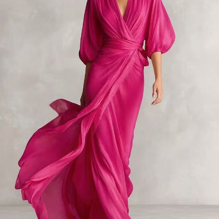 Slim-Fit Long Dress for Women in European and American Style