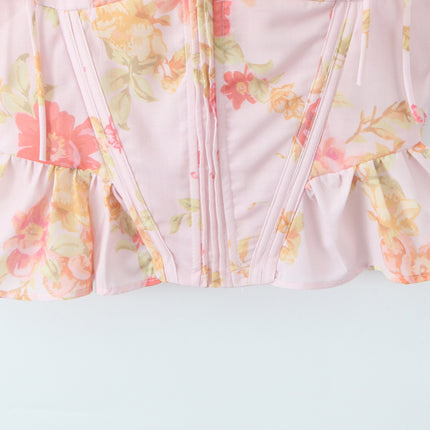 Begonia Print Keel Slim Fit Vest Top
