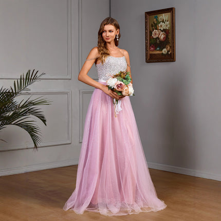 Dazzling Sequin Mesh Wedding Dress Gown