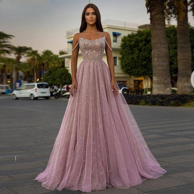 Dazzling Sequin Mesh Wedding Dress Gown