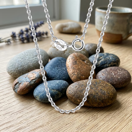 925 Sterling Silver Italian Sterling  Rolo Chain Necklace - Classic Design & Durable Craftsmanship