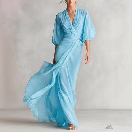 Slim-Fit Long Dress for Women in European and American Style