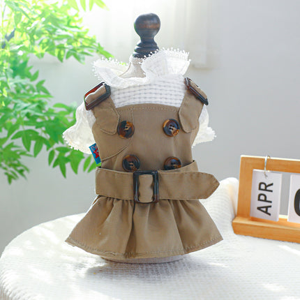 Stylish Khaki Trench Coat for Pets and Couples