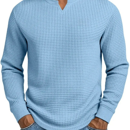 Men's Slim-fit Casual Long-sleeve V-neck Top