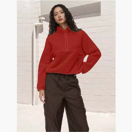 Casual Women's Top Half-zip Loose Sweatshirt