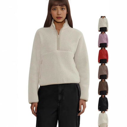 Casual Women's Top Half-zip Loose Sweatshirt
