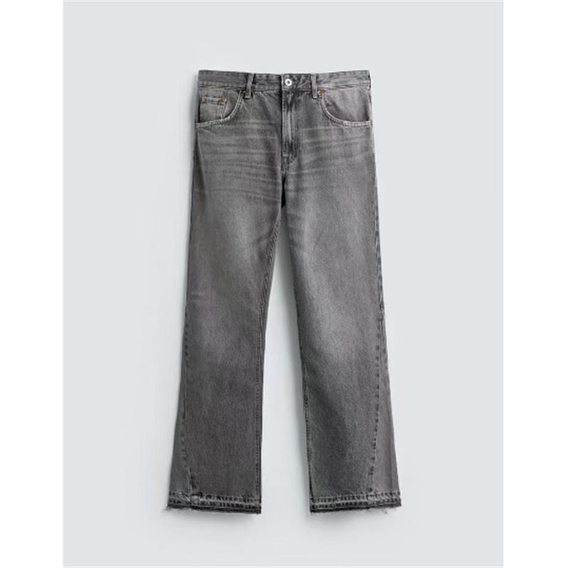 Slim-fit Washed Denim Jeans With Pocket Detailing