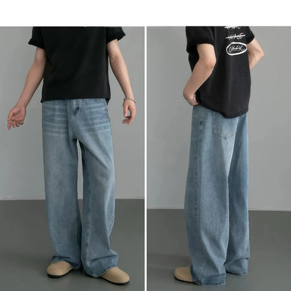 Retro Distressed Loose-fit Straight-leg Pants