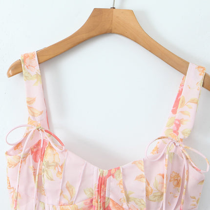 Begonia Print Keel Slim Fit Vest Top